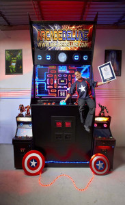 Jason Camberis â€“ Largest Arcade Machine Guinness World Records 2015 Photo Credit: Kevin Scott Ramos/Guinness World Records
